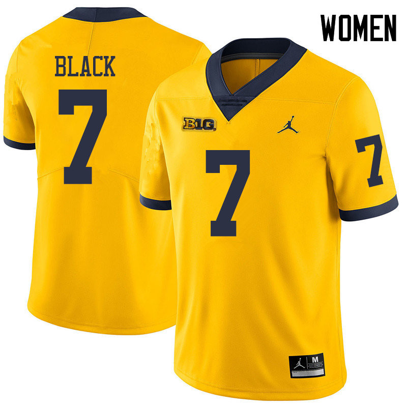 Jordan Brand Women #7 Tarik Black Michigan Wolverines College Football Jerseys Sale-Yellow